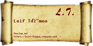 Leif Tímea névjegykártya